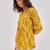 Mustard floral printed a-line top