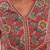 Red floral printed top with adda work and v neck