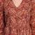 Burnt orange floral printed v neck cotton top