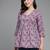 Soft purple floral printed v neck cotton top