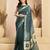 Digital printed linen ready to wear pocket saree with unstitched blouse