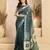 Digital printed linen ready to wear pocket saree with unstitched blouse