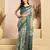 Digital printed linen ready to wear designer saree with unstitched blouse