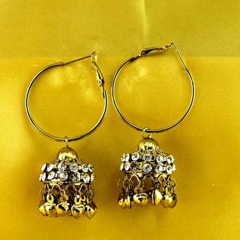 stone moti meenakari beads bali earing  1