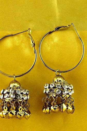 stone moti meenakari beads bali earing 