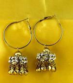 stone moti meenakari beads bali earing 