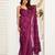Magenta digital printed linen ready to wear designer saree with unstitched blouse