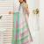 Multicolor digital printed linen ready to wear designer saree with unstitched blouse