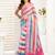 Rainbow digital printed linen ready to wear designer saree with unstitched blouse