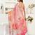 Peach digital printed linen ready to wear designer saree with unstitched blouse