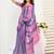 Pink blue digital printed linen ready to wear designer saree with unstitched blouse