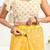 Yellow digital printed linen ready to wear designer saree with unstitched blouse