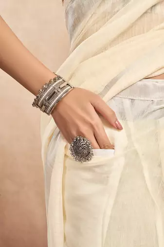 Digital printed linen ready to wear pocket saree with unstitched blouse