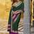 Poly cotton printed saree with royal zari weaving border