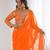  orange sequins georgette festival lehenga saree