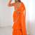  orange sequins georgette festival lehenga saree