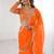  orange sequins georgette festival lehenga saree