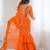  orange sequins georgette festival lehenga saree
