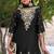 Black chinon readymade plazzo suit with heavy embroidery work