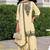 Beige chinon readymade plazzo suit with heavy embroidery work