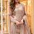 Brown viscose silk readymade plazzo suit with embroidery work-Free size Stitched