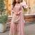 Peach viscose silk readymade plazzo suit with embroidery work-Free size Stitched