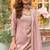 Peach viscose silk readymade plazzo suit with embroidery work-Free size Stitched