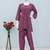 Purple faux georgette readymade 2 piece set with embroidery work-Free size Stitched