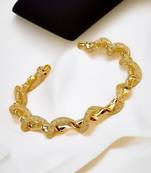 Gold plated twisted spring cuff adjustable bracelet