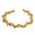 Gold plated twisted spring cuff adjustable bracelet