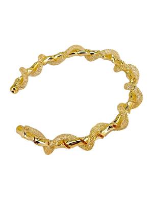 Gold plated twisted spring cuff adjustable bracelet 5