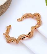 Rose gold plated twisted spring cuff adjustable bracelet