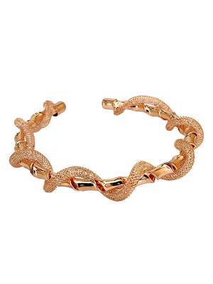 Rose gold plated twisted spring cuff adjustable bracelet 2