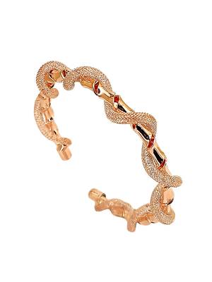 Rose gold plated twisted spring cuff adjustable bracelet 4