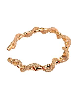 Rose gold plated twisted spring cuff adjustable bracelet 5