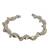 Silver plated twisted spring cuff adjustable bracelet