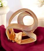 Gold plated coil design cuff adjustable bracelet