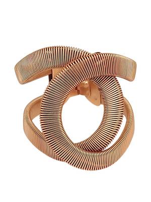Gold plated coil design cuff adjustable bracelet 2