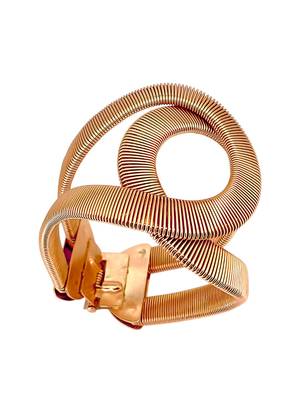 Gold plated coil design cuff adjustable bracelet 3