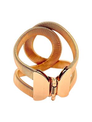 Gold plated coil design cuff adjustable bracelet 4