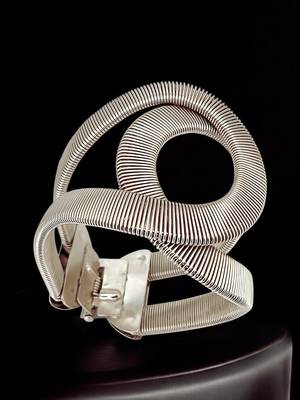 Silver plated coil design cuff adjustable bracelet 1