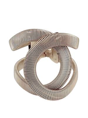 Silver plated coil design cuff adjustable bracelet 2
