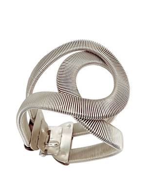 Silver plated coil design cuff adjustable bracelet 3