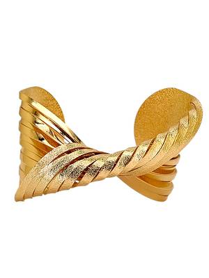 Gold plated spiral twist adjustable cuff bracelet 2