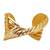 Gold plated spiral twist adjustable cuff bracelet