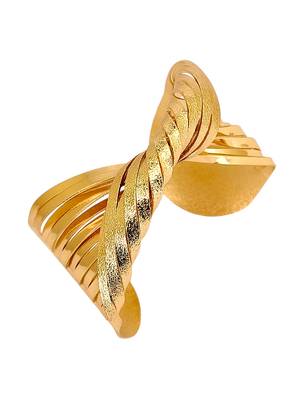 Gold plated spiral twist adjustable cuff bracelet 3