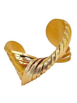 Gold plated spiral twist adjustable cuff bracelet 4