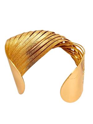 Gold plated spiral twist adjustable cuff bracelet 5