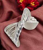 Silver plated spiral twist adjustable cuff bracelet