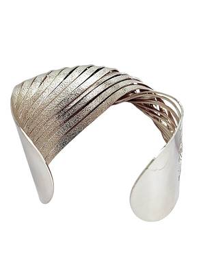 Silver plated spiral twist adjustable cuff bracelet 4